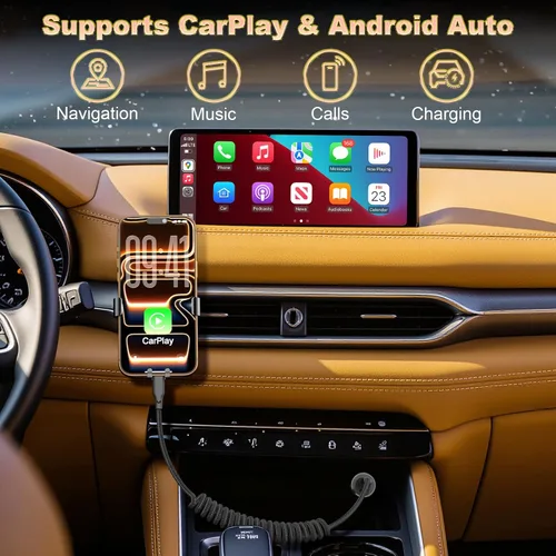 Vista 2 de Cable CarPlay en espiral USB A a USB C [2 unidades, 3 pies], cable retráctil retráctil para iPhone para automóvil, cable de carga rápida retráctil