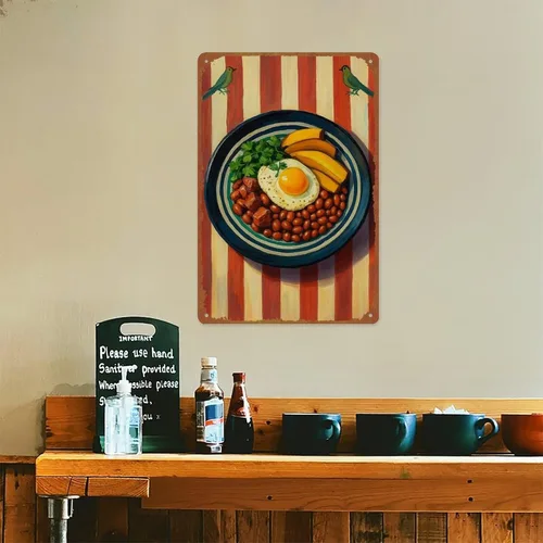 Vista 5 de Bandeja Paisa - Cartel de metal para decoración de pared de cocina, cocina, cocina, cocina, cocina, cocina, cocina, cocina, restaurante, bares