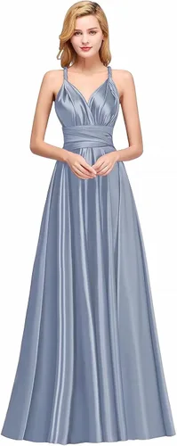 Vista 5 de MisShow Vestido de dama de honor convertible, para boda, largo y largo