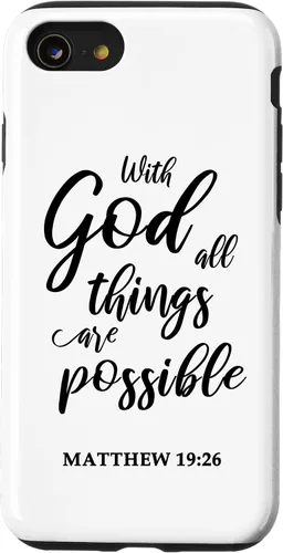 Vista 18 de Christian Message Faith Jesus Matthew 19:26 Case for iPhone 17