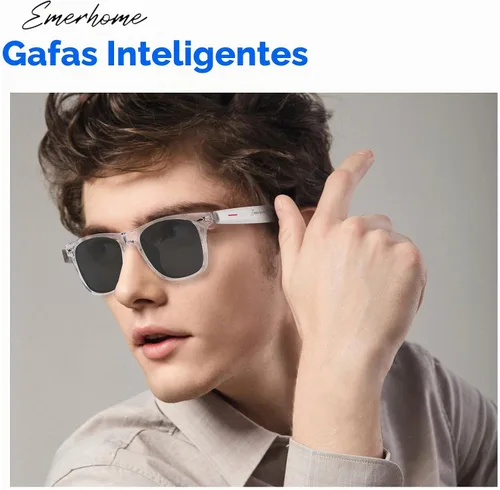 Vista 6 de Emerhome Gafas de sol inteligentes Bluetooth - Gafas de audio para hombres y mujeres, control táctil, protección UV para exteriores y control