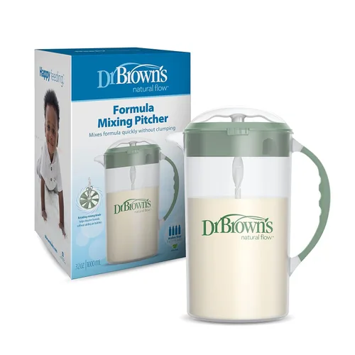 Vista 13 de Dr. Brown's Insta-Prep Dispensador de agua tibia con jarra de mezcla de fórmula para bebés, 36 onzas, oliva