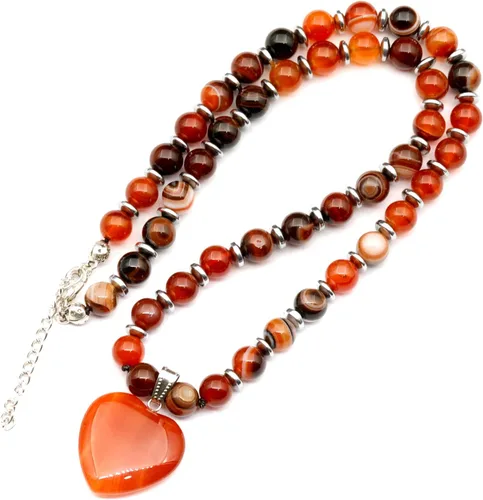 Vista 94 de Colgante de corazón de aventurina natural, Collar de cuentas de aventurina genuina, Collar de piedra verde, Collar de piedras preciosas, Cuentas