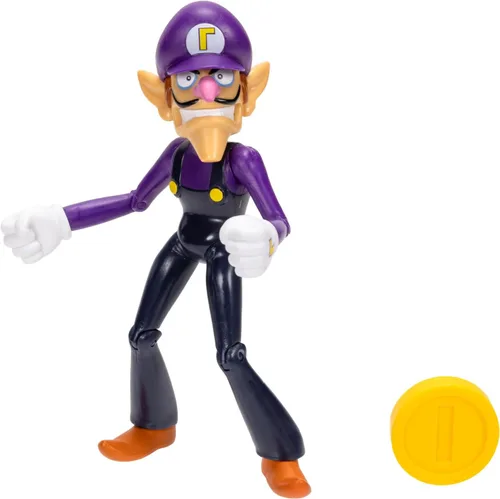 Vista 2 de Super Mario Waluigi - Figura de acción de 4 pulgadas con moneda