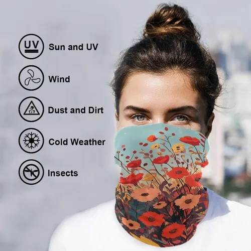 Vista 6 de Polaina para el cuello, bandana de enfriamiento, máscara facial, bufanda mágica para protección solar, hombres y mujeres, deportes al aire libre