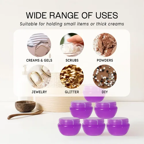Vista 5 de Beauticom - Frascos (0.35 oz / 0.3 fl oz) esmerilados con revestimiento interior para guardar exfoliantes, aceites, ungüentos, cremas, lociones