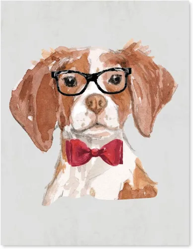 Vista 49 de Andaz Press Póster impreso para pared de perro, 8.5 x 11 pulgadas, Bulldog inglés con gafas negras, 1 paquete, regalo de cumpleaños de Navidad, sin