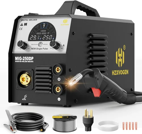 Vista 11 de H HZXVOGEN Soldador MIG 140A 110V/220V, sin gas MIG/Lift TIG/Stick máquina de soldadura 3 en 1 con sinérgico, IGBT inversor portátil máquina