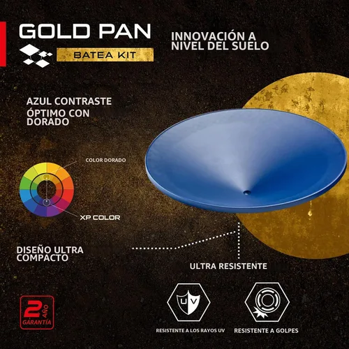 Vista 4 de XP METAL DETECTORS Kit de Batea de oro - Batea de plástico único con desfragmentador de materiales, ideal para prospección de oro