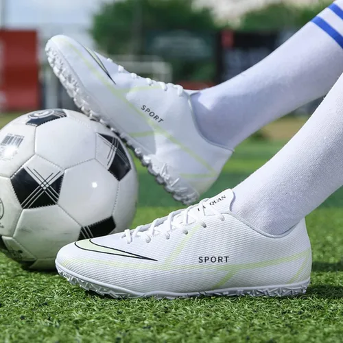 Vista 8 de VXCDFR Zapatos de fútbol para hombre, tenis de fútbol americano juvenil, tenis de césped para practicar en exteriores e interiores
