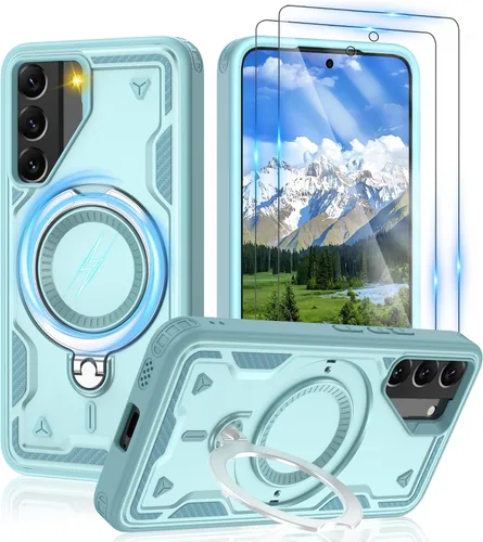 Vista 17 de Gritup fro Funda para Google Pixel 9A, funda protectora magnética de grado militar compatible con Mag-Safe, 2 protectores de pantalla HD, soporte