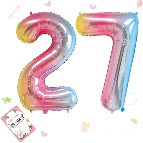 Vista 217 de Globos grandes de 40 pulgadas de números del 0 al 9, globos numéricos para decoración de fiesta de cumpleaños, globos de helio de aluminio