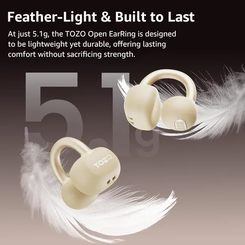 Vista 3 de TOZO OpenEarRing Open Ear Earbuds 40H Bluetooth 5.4 Lightweight Comfort