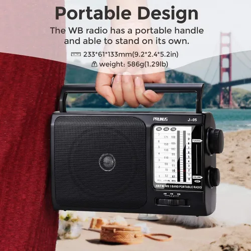 Vista 7 de NOAA Weather AM FM Radio portátil con la mejor recepción, radio transistor, 3 radios D a pilas o alimentación de CA, emergencia doméstica