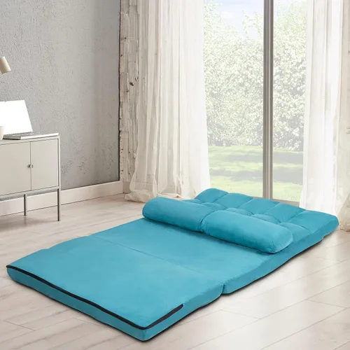 Vista 8 de COSTWAY Sofá de piso con 2 almohadas (azul)