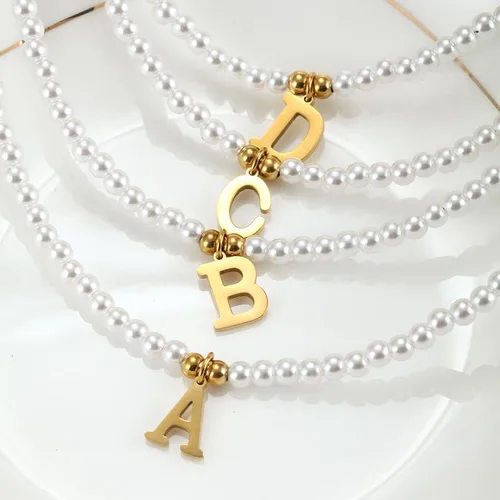 Vista 5 de Pearl Initial Gifts Necklace for Girls Gold Pendant With Extension Chain Meaningful Jewelry Gifts for Women