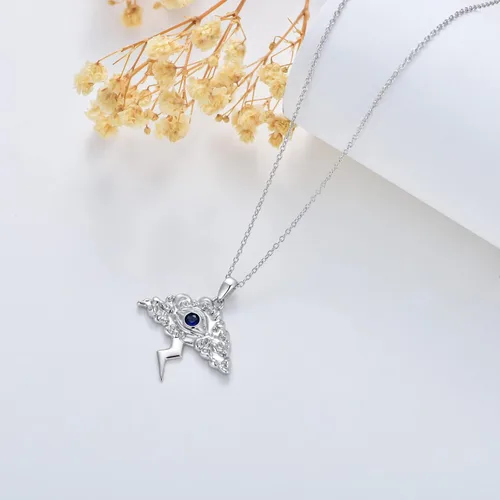 Vista 5 de PROESS Regalos de Navidad, collar con dije de amuleto de plata de ley con dije de mal de ojo, estrella de David, collar con dije de amuleto