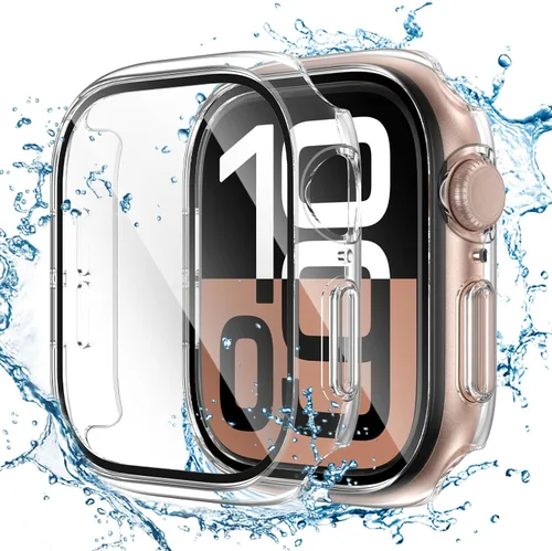 Vista 11 de Tensea - Funda protectora de pantalla para Apple Watch de 1.732 in SE 3/2nd/SE/Series 6/5/4 Waterproof iWatch Protective Face Cover -Tempered