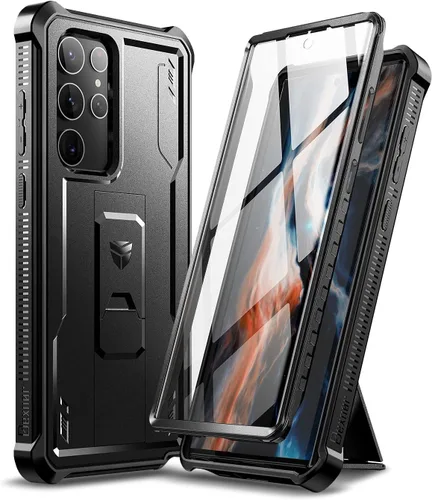 Vista 13 de Dexnor Funda para Samsung Galaxy S22 Ultra, [Protector de pantalla integrado y soporte] Protección de grado militar resistente de trabajo pesado a