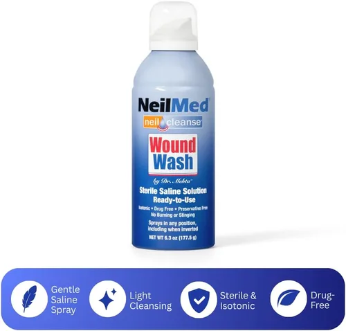 Vista 6 de NeilMed Cleanse - Jabón salino estéril para heridas, 6 onzas