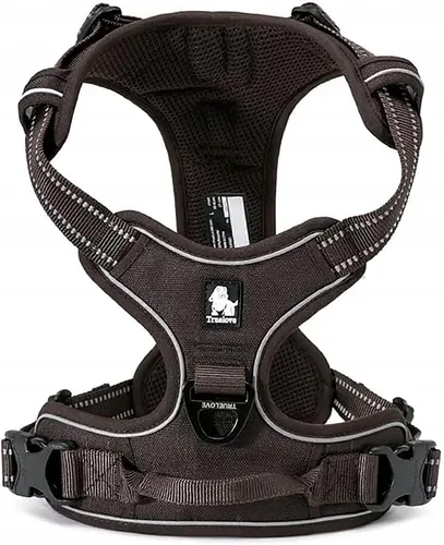 Vista 16 de TRUE LOVE - Arnés de perro ajustable, sin tirones, reflectante, para mascotas con control cómodo y colores brillantes TLH5651 (Negro, XS)