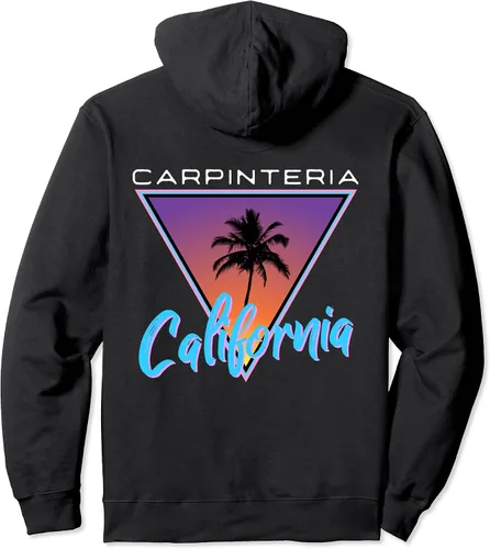 Vista 2 de Carpinteria California - Sudadera con capucha estilo retro de palmera