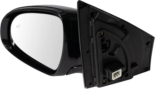Vista 8 de TRQ Espejo plegable con calefacción eléctrica del lado del conductor con indicador de punto ciego pintura a juego negro liso compatible con Kia