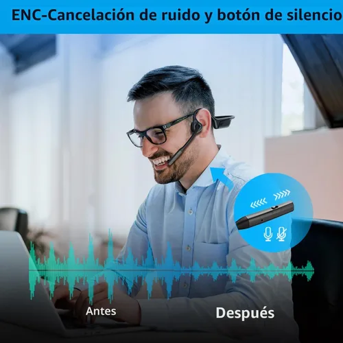 Vista 4 de ZIOCOM Auriculares abiertos con micrófono, AptX-LL, compatible con llamadas