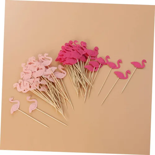 Vista 4 de TIDTALEO 100 piezas de cupcakes decorativos para bebidas, palillos de postre de boda, selecciones de comida de cumpleaños, selecciones de cupcakes
