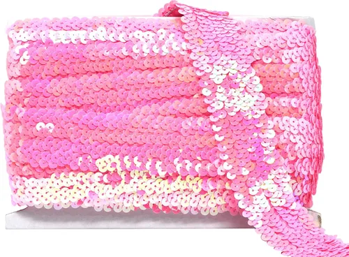 Vista 17 de Mandala Crafts - Cinta de lentejuelas elásticas iridiscentes AB de 1 pulgada para coser 10 Yards, Metallic Color, Washable, Stretchy Band, for