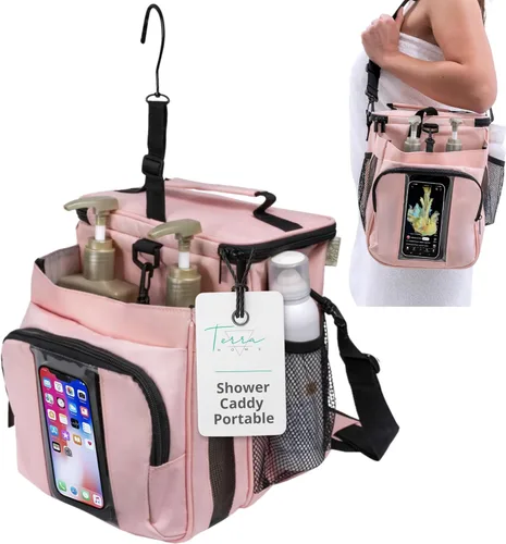 Vista 8 de TERRA HOME Bolsa portátil XL para ducha, artículos esenciales para la habitación del dormitorio universitario para hombres, mujeres, estudiantes
