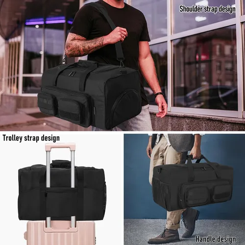 Vista 5 de OUUTMEE Bolsa de lona táctica militar para hombre, bolsa de gimnasio deportiva de viaje, bolsa de entrenamiento de fitness, bolsa de mano