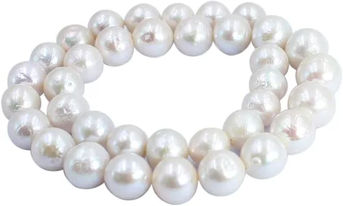 Vista 6 de Joyería Artesanía Natural AA Grado 0.354-0.433 in Redondo Reborn Edison Cultivado Blanco Rosa y Púrpura Mezcla de Perlas de Agua Dulce 15 pulgadas