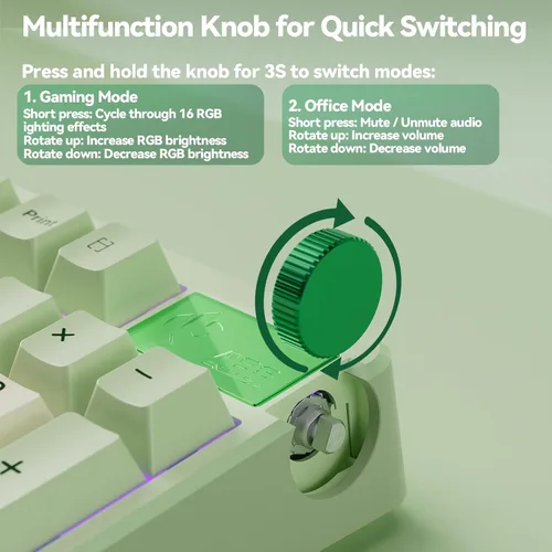 Vista 9 de LEOBOG A98 - Teclado mecánico 96% inalámbrico Tri-Mode BT5.02.4GHzUSB-C, teclado cremoso con teclado numérico, estructura de junta intercambiable