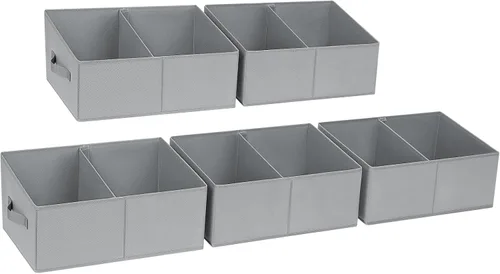 Vista 22 de DIMJ Contenedores de almacenamiento trapezoidales para ropa, 4 paquetes organizadores de armario y cestas de almacenamiento, cestas plegables