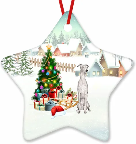 Vista 8 de Prezzy Airedale Terrier - Adorno para decoración de árbol de Navidad, regalos lindos para amantes de los perros, para familiares y amigos, nuevo