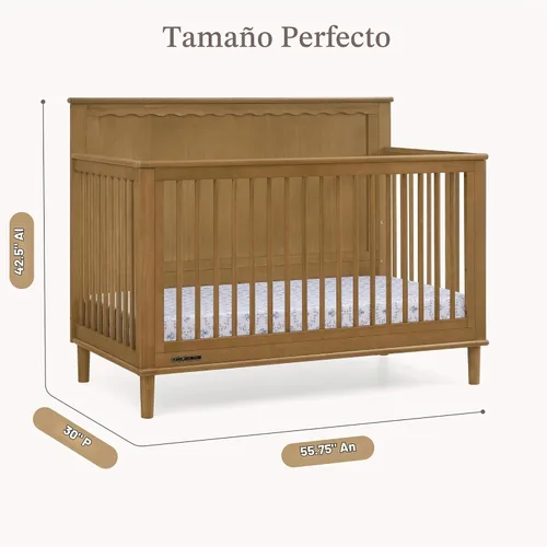 Vista 2 de Delta Children Penelope - Cuna convertible 6 en 1, certificado Greenguard Gold, bellota Acorn