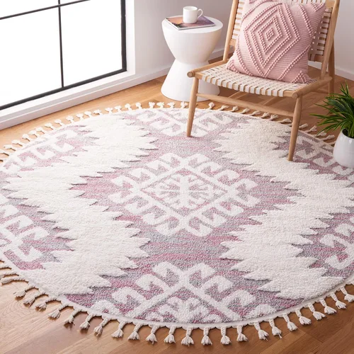 Vista 31 de SAFAVIEH - Alfombra de acento de la colección de borlas marroquíes Shag - 2'3" x 4', marfil y marrón, estilo bohemio, no suelta pelo y de fácil