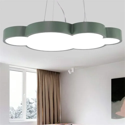Vista 5 de Luces colgantes LED modernas regulables en forma de nube, NIUYAO Kids Room Metal 1 lámpara colgante en acrílico (bombilla incluida)