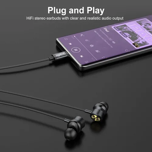 Vista 2 de Auriculares USB C con cable, auriculares intrauditivos para iPhone 16 15 Pro/iPad Pro/Samsung Galaxy S25/S24/S23 Ultra con micrófono, auriculares