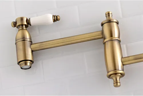 Vista 2 de Kingston Brass KS3103BPL - Grifo de cocina para relleno de olla de montaje en pared, latón antiguo