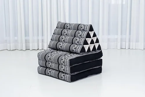 Vista 6 de Colchón de Piso Leewadee con Cojín Triangular, Silla de Piso con Respaldo, Silla Reclinable para Leer y Dormir, Cojín de Meditación, Cómodo Mueble