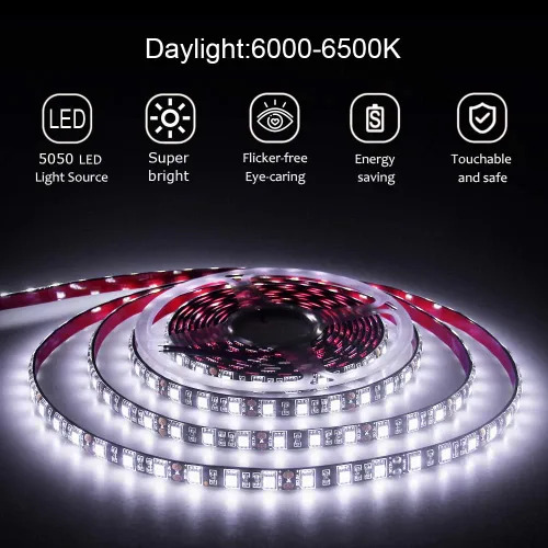 Vista 3 de Alitove 5050 - Tira de luces Led, Negro, ALT-5CW300WPBK