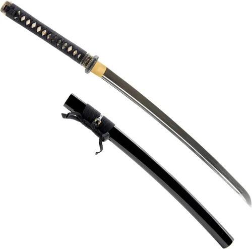 Vista 12 de Espada Wakizashi japonesa hecha a mano, práctica, forjada a mano, acero al carbono 1045/1060/1080, templado al calor, espiga completa, afilada