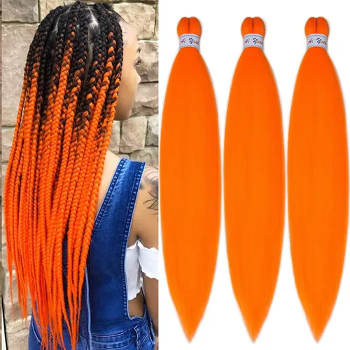 Vista 47 de Pelo trenzado corto 1B negro preestirado Extensiones de pelo trenzado para niños para trenzas de caja sin nudos, pelo trenzado preestirado de 16