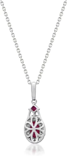 Vista 3 de Gin Grace Colgante de oro blanco de 10 quilates con rubí y diamante natural I1 para mujer