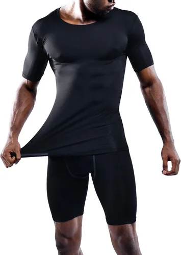 Vista 7 de NELEUS Paquete de 3 camisetas de entrenamiento de capa base de compresión atlética para hombre