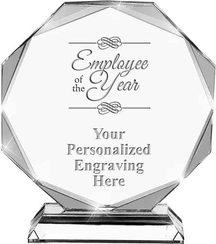 Vista 23 de Premio de cristal personalizado de 6.75 pulgadas con grabado - Premios de trofeos personalizados