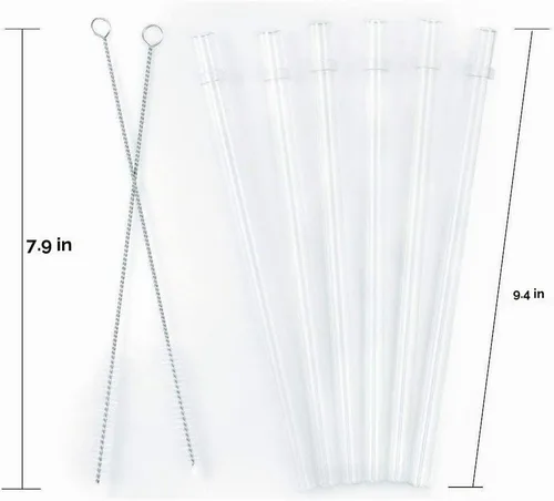 Vista 3 de ZYTC Pajillas para taza YETI 30-42oz, Pajillas transparentes reutilizables de reemplazo para tapas de pajita YETI, Juego de 6 con 2 cepillos