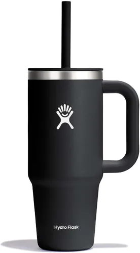 Vista 85 de Hydro Flask Vaso de Viaje con Asa, Tapa y Pajita - Acero Inoxidable Aislado en 24 Oz Aloe